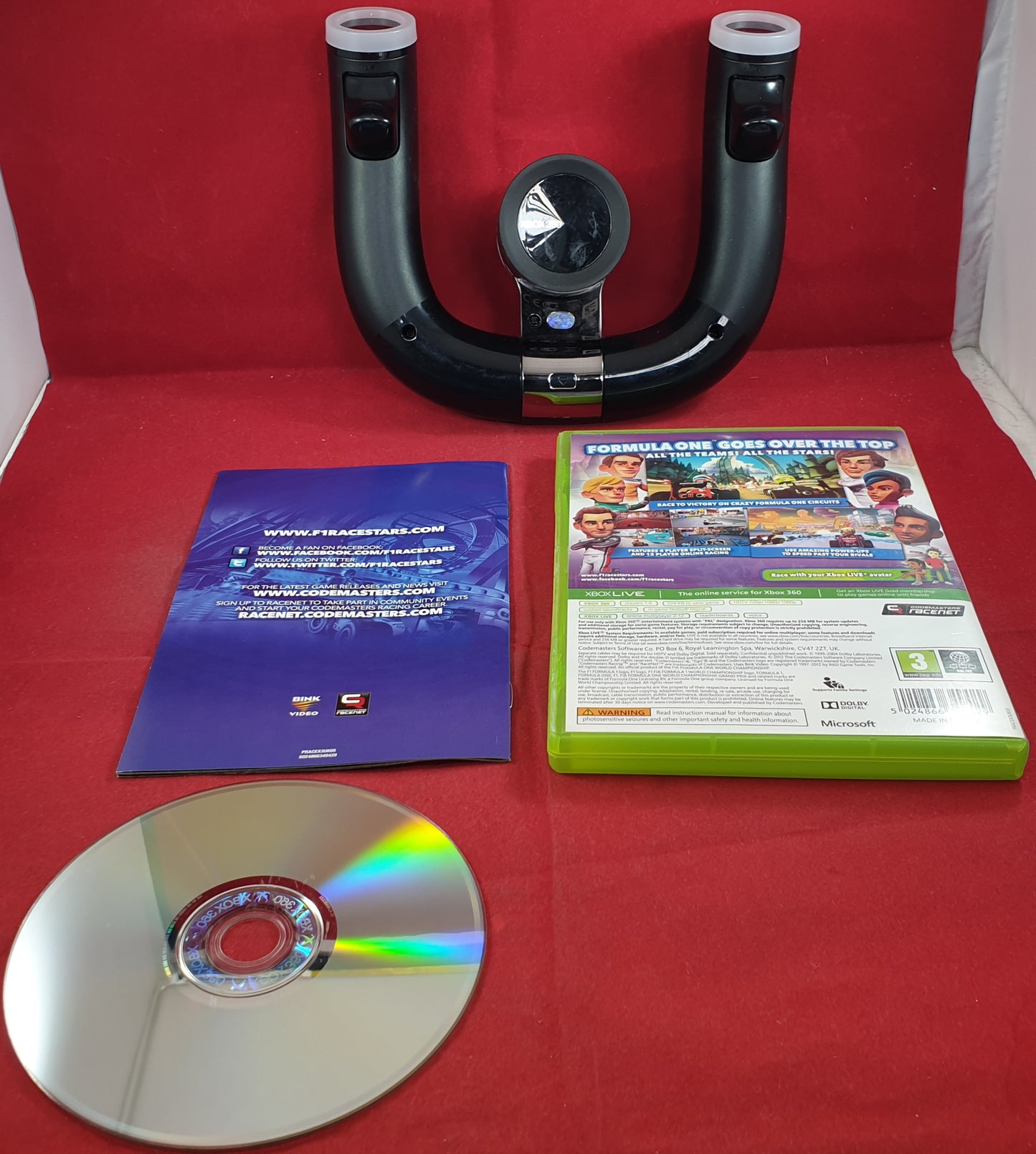 Wireless Speed Wheel & F1 Race Stars Microsoft Xbox 360 Game & Accessory