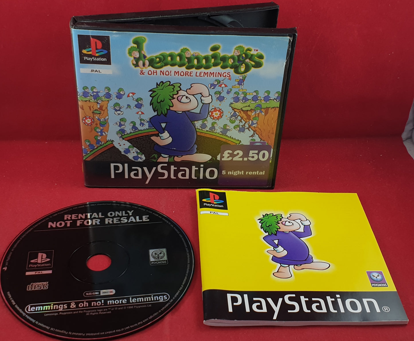 Lemmings & Oh No! More Lemmings in RARE Ex Rental Case Sony Playstation 1 (PS1) Game