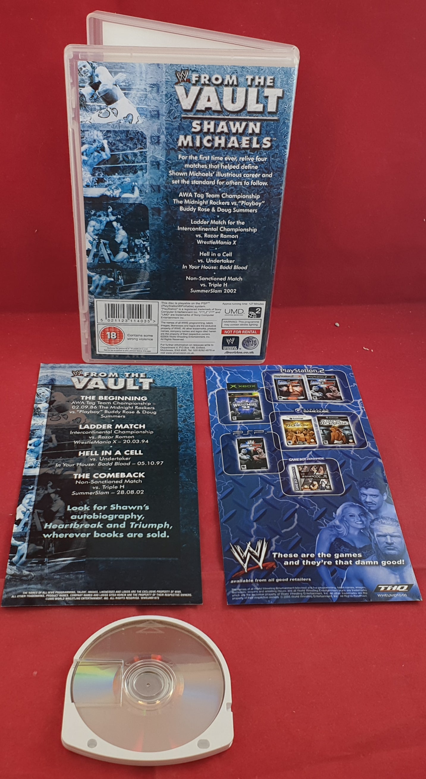 WWE From the Vault Shawn Michaels Sony PSP UMD