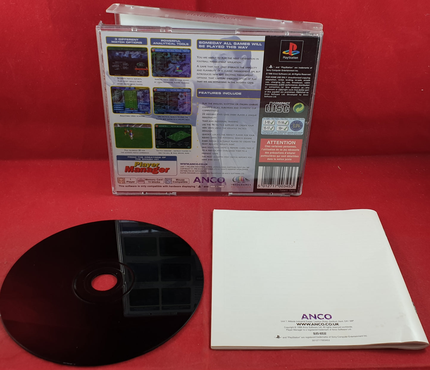 Player Manager 99 Sony Playstation 1 (PS1) Game