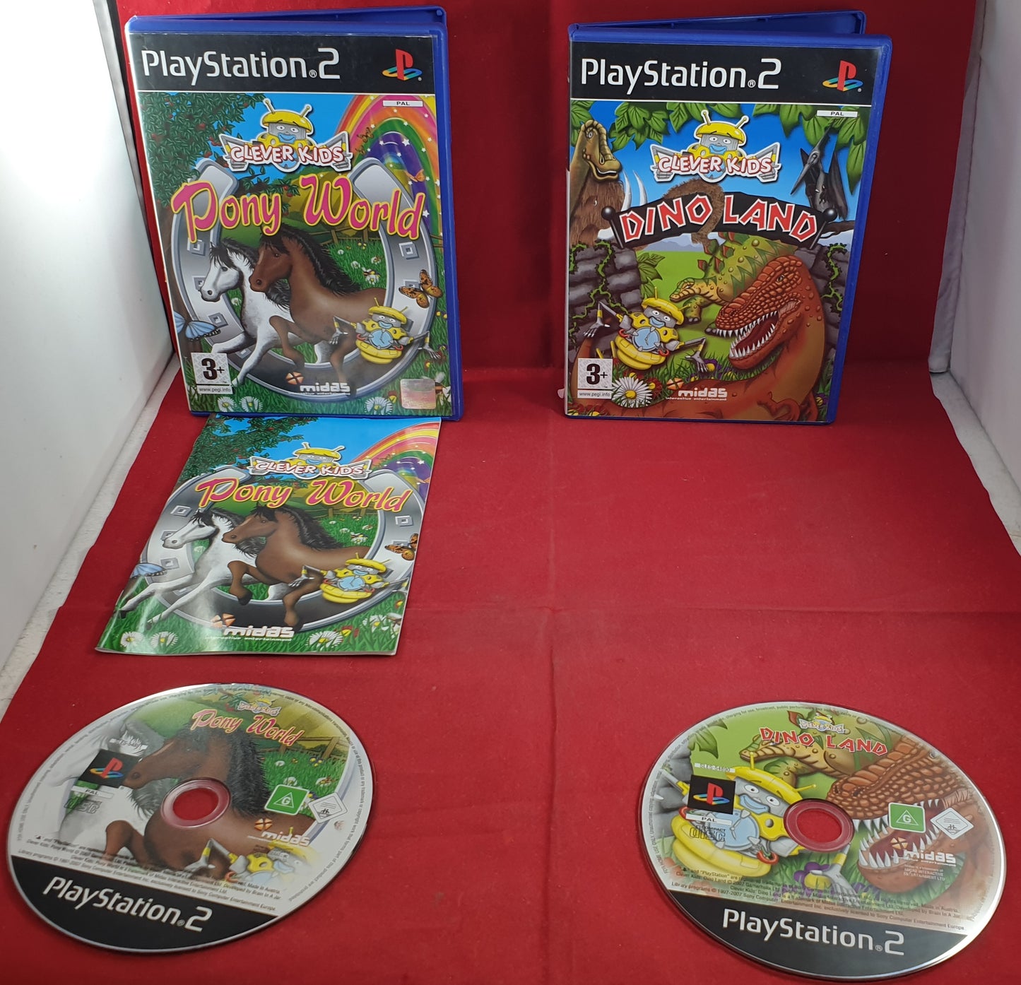 Clever Kids Pony World & Dino Land Sony Playstation 2 (PS2) Game Bundle