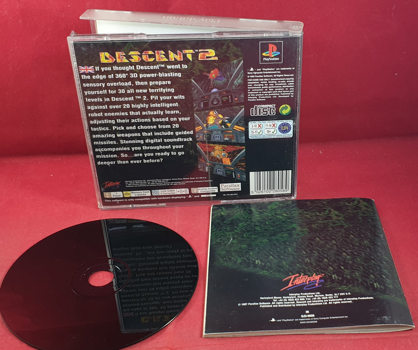 Descent 2 PS1 (Sony Playstation 1) game
