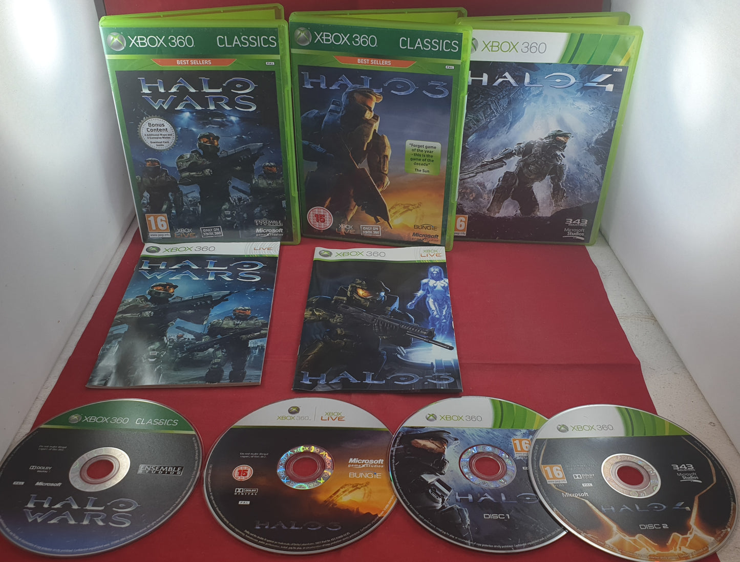 Halo 3, 4 & Wars Microsoft Xbox 360 Game Bundle