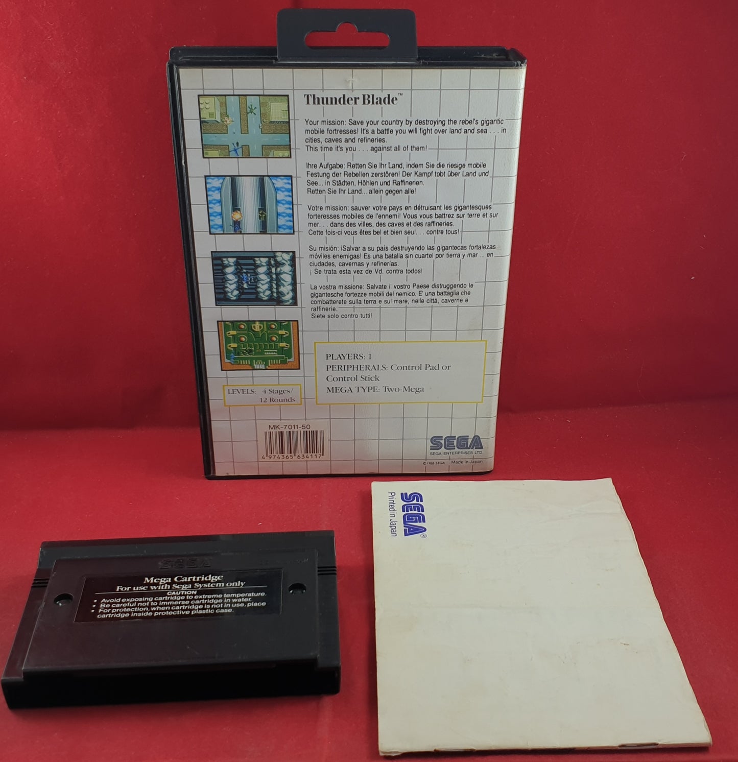 Thunder Blade Sega Master System Game