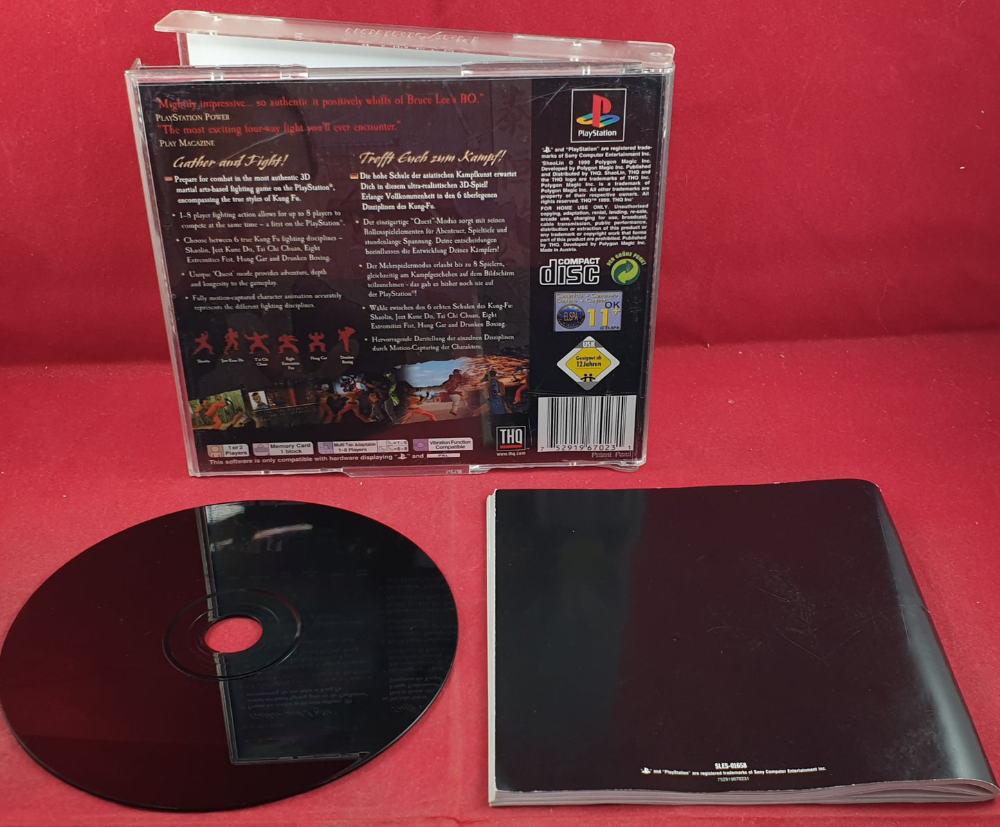 Shaolin Sony Playstation 1 (PS1) Game