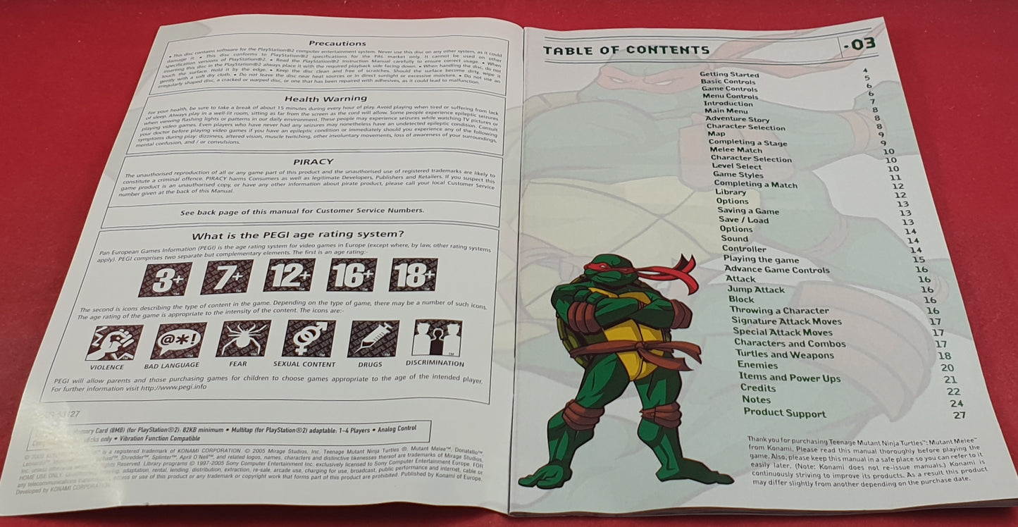 Teenage Mutant Ninja Turtles Mutant Melee Sony Playstation 2 (PS2) Game
