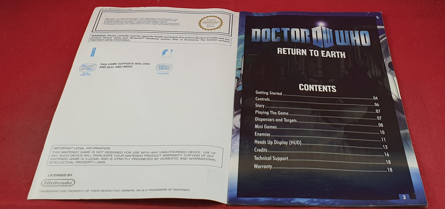 Doctor Who Return to Earth Nintendo Wii Game