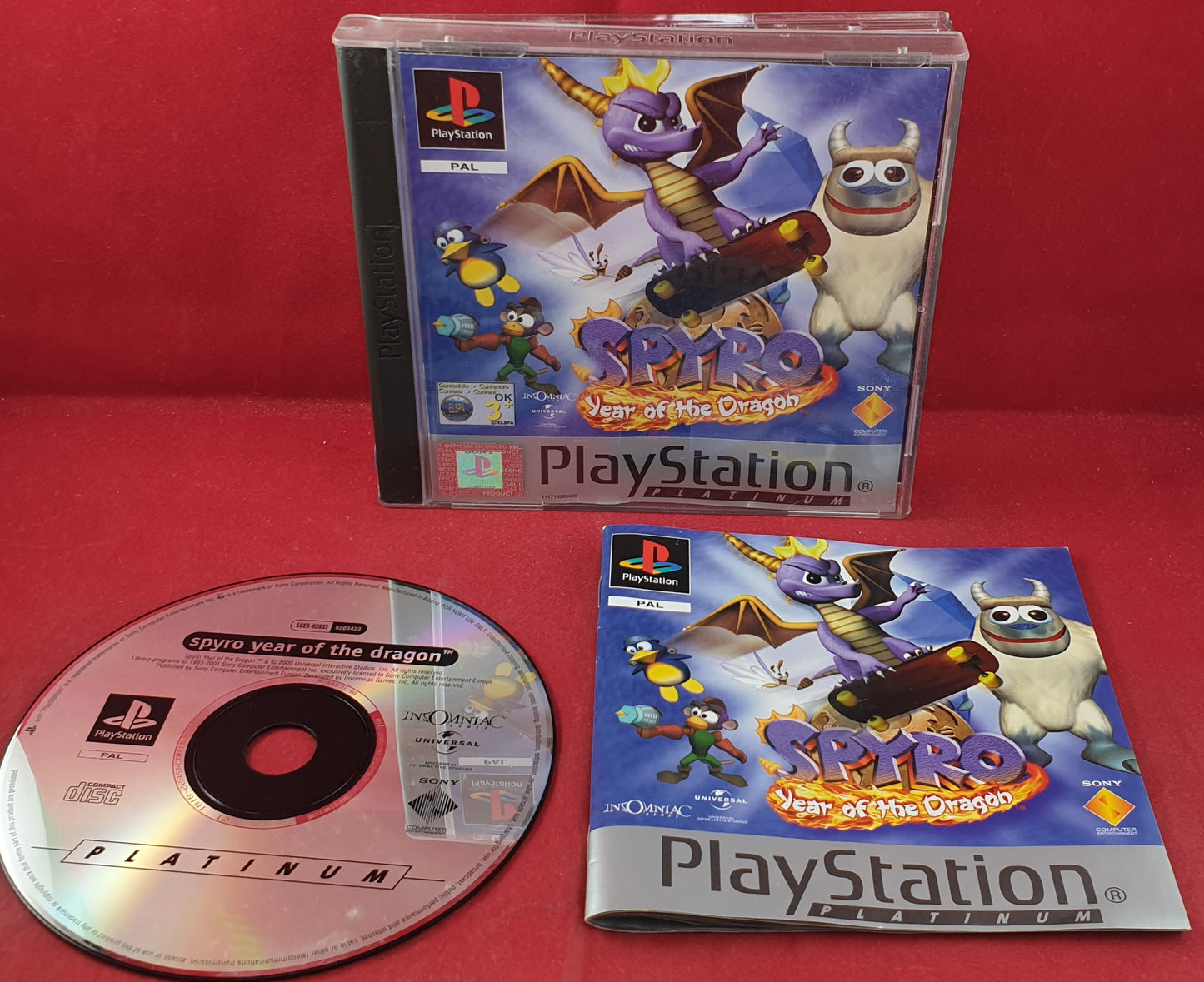 Spyro Year of the Dragon Platinum Sony Playstation 1 (PS1) Game