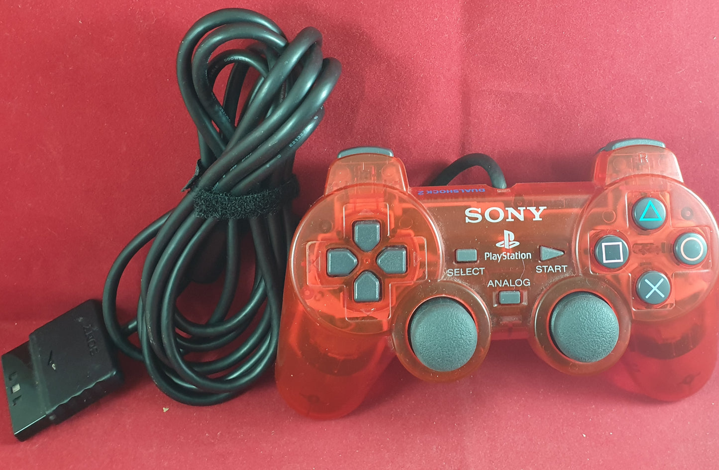 Crystal Red Official Sony Playstation 2 (PS2) Controller Accessory