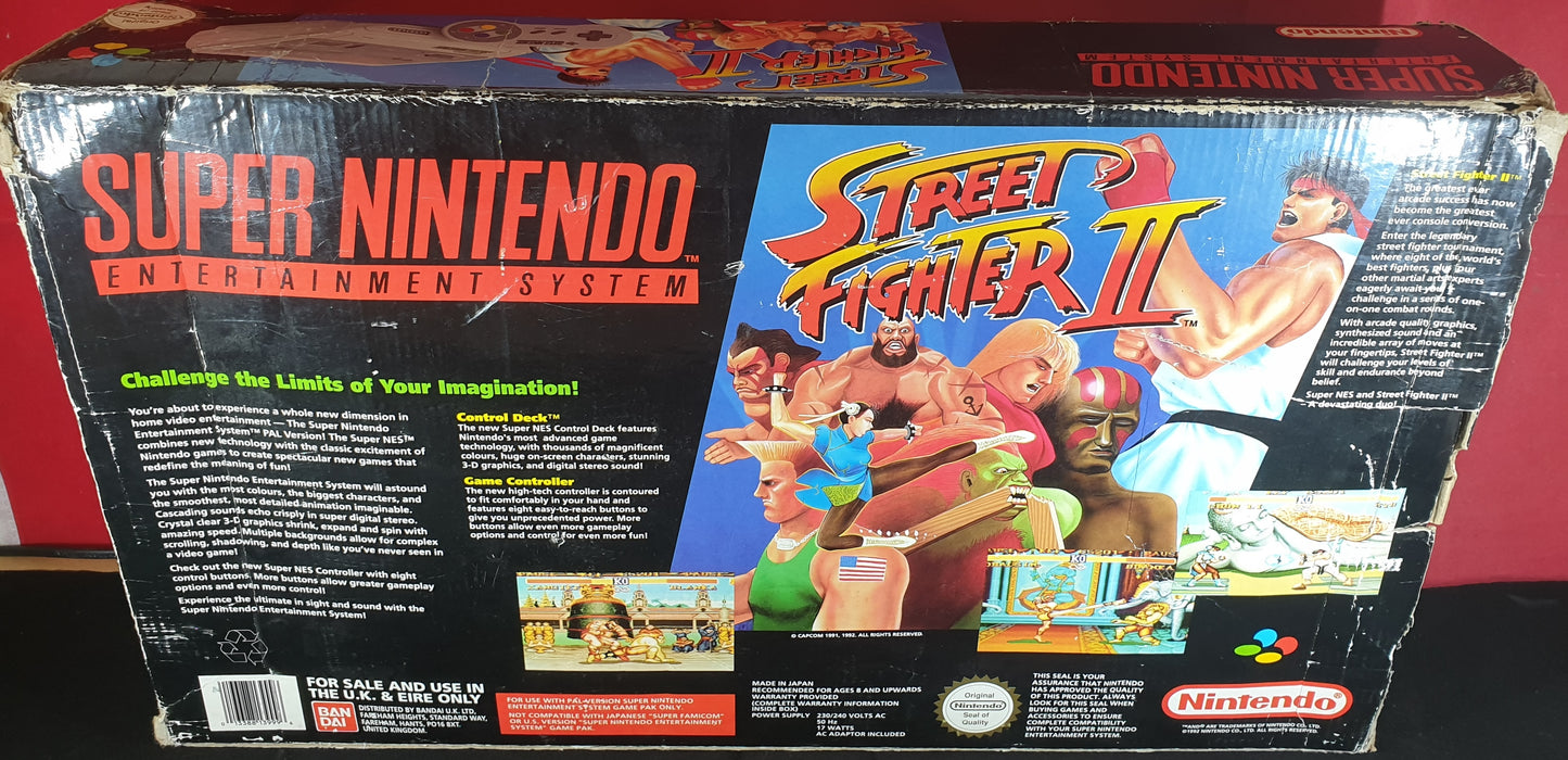 Boxed Super Nintendo Entertainment System (SNES) Console with Street Fighter II Cartridge