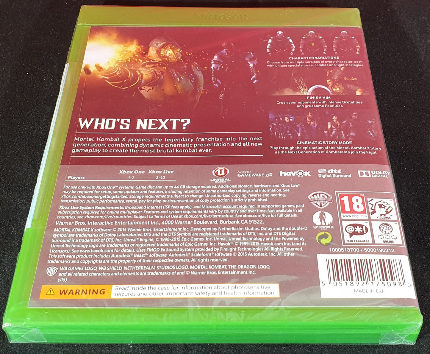 Brand New and Sealed Mortal Kombat X Microsoft Xbox One Game