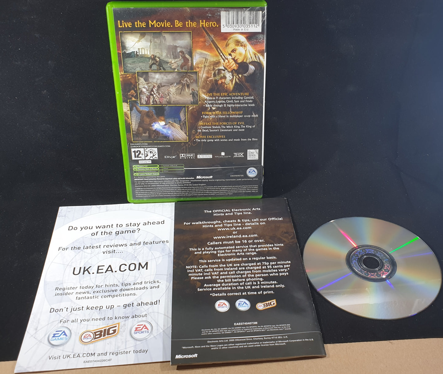 The Lord of the Rings the Return of the King Microsoft Xbox Game