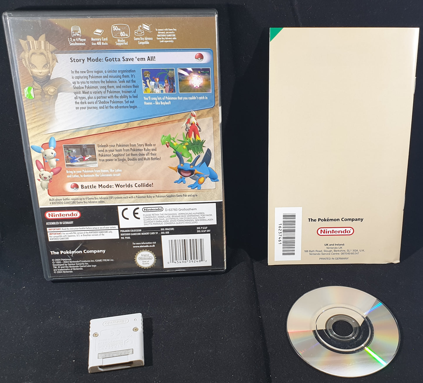Nintendo GameCube Console with Pokemon Colosseum Sticker, Game & Memory Card