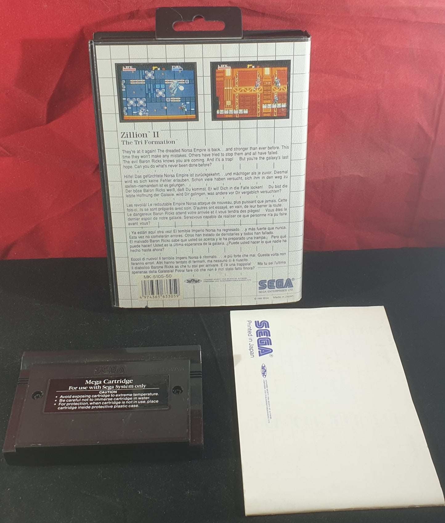 Zillion II the Tri Formation Sega Master System Game