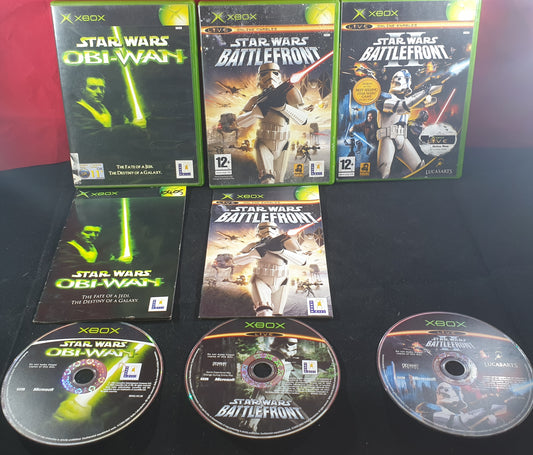 Star Wars Battlefront 1, 2 & Obi-Wan Microsoft Xbox Game Bundle