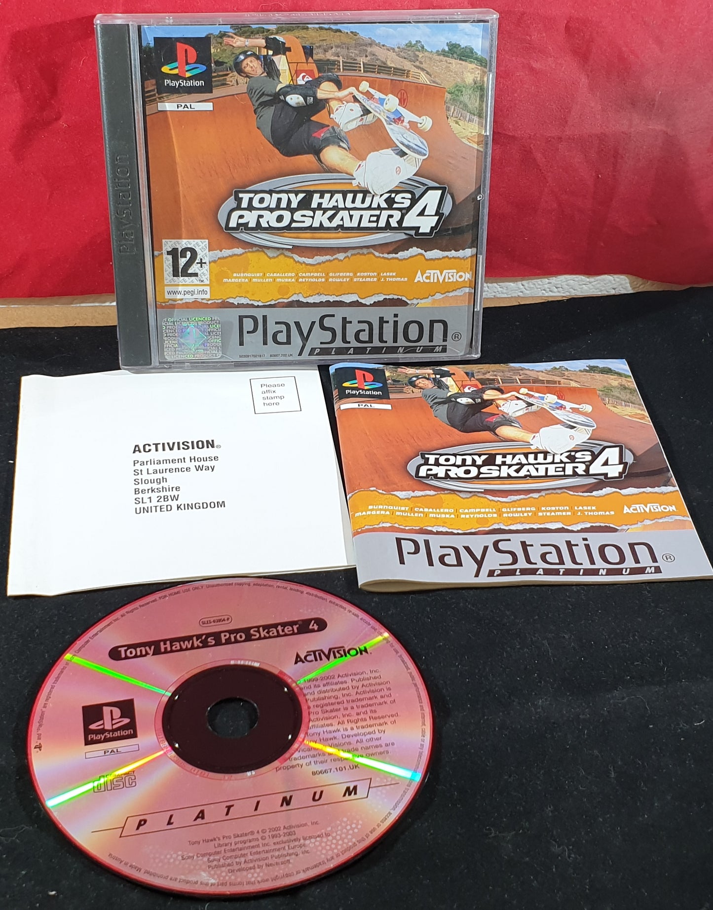 Tony Hawk's Pro Skater 4 Platinum Sony Playstation 1 (PS1) Game