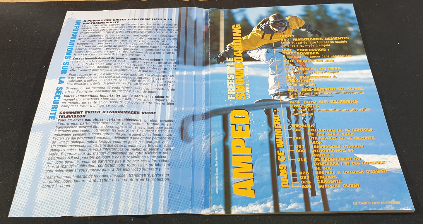 Amped Freestyle Snowboarding Microsoft Xbox Game (French Manual & Inlay)