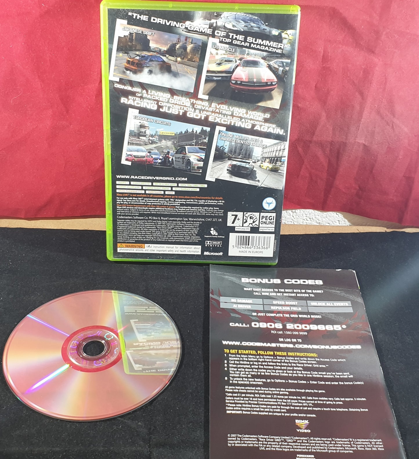 Race Driver Grid Microsoft Xbox 360 Game