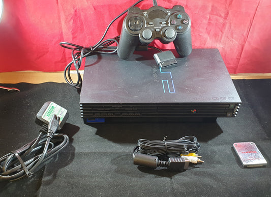 Sony Playstation 2 (PS2) SCPH 50003 Black Console with Unofficial Controller & 1MB Memory Card