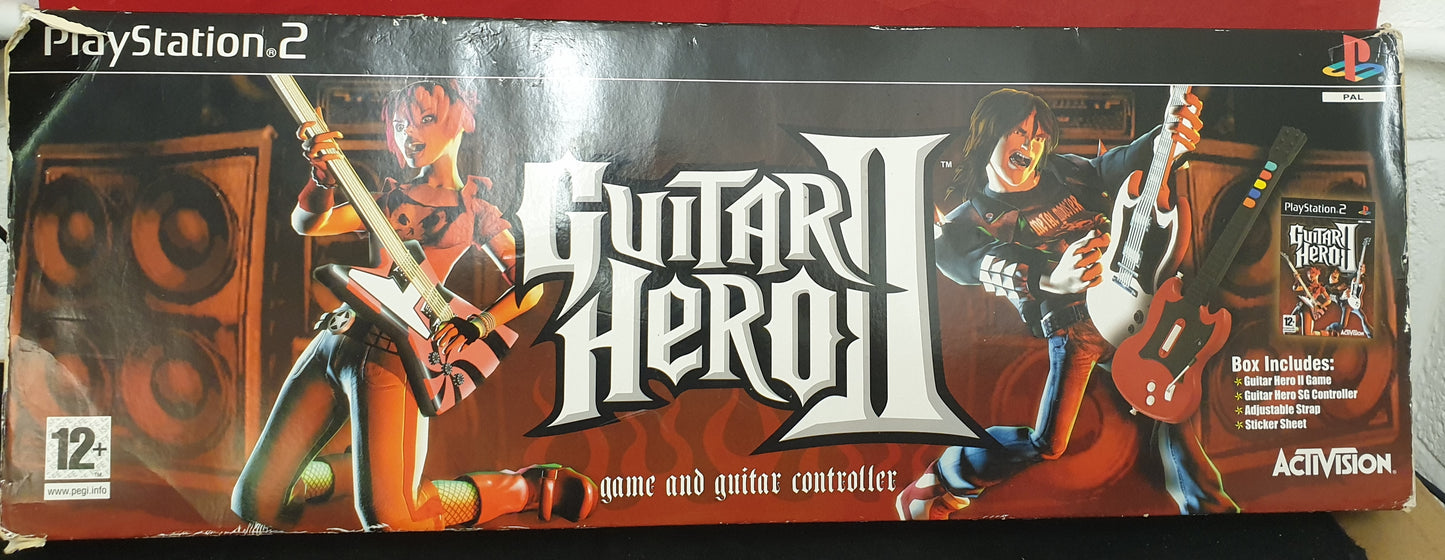 Boxed Guitar Hero II Guitar Controller & Game Sony Playstation 2 (PS2) Accessory