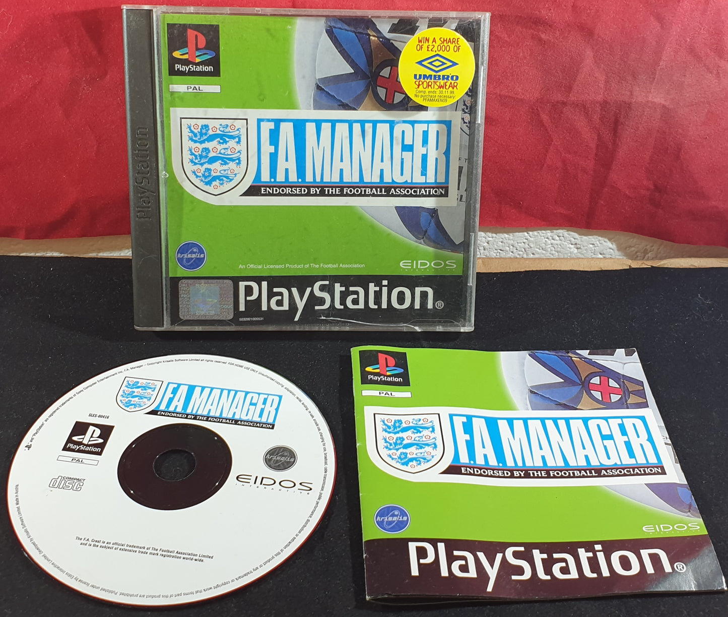 F.A. Manager Sony Playstation 1 (PS1) Game