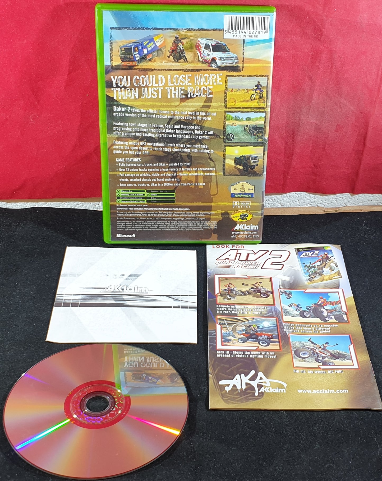 Paris Dakar Rally 2 AKA Dakar 2: The World's Ultimate Rally Microsoft Xbox Game
