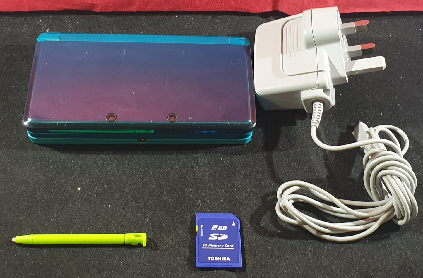 Turquoise Nintendo 3DS with Stylus, Official Charger & 2 GB SD Card Console