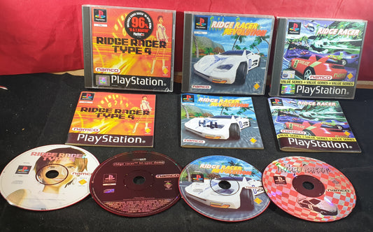 Ridge Racer 1, Type 4 & Revolution Sony Playstation 1 (PS1) Game Bundle