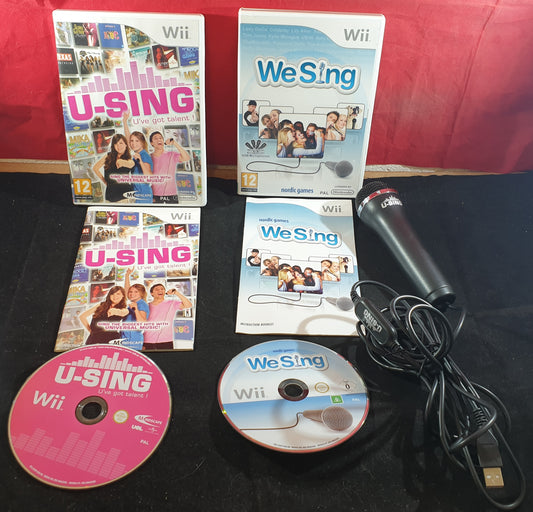 We Sing & U-Sing with Microphone Nintendo Wii Game Bundle