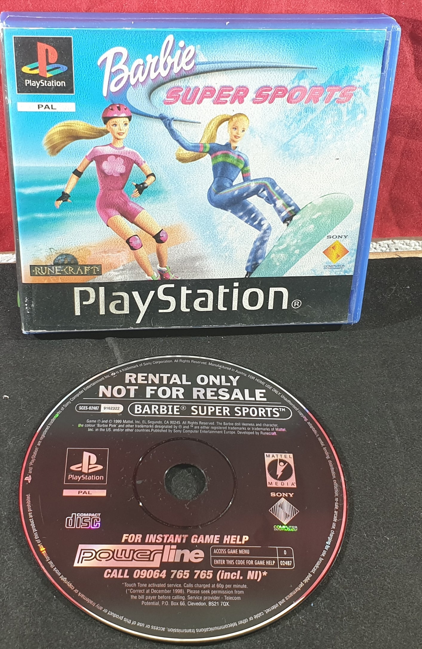 Barbie Super Sports RARE Ex Rental Version Sony Playstation 1 (PS1) Game