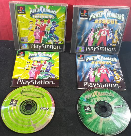 Power Rangers Lightspeed Rescue & Time Force Sony Playstation 1 (PS1) Game Bundle
