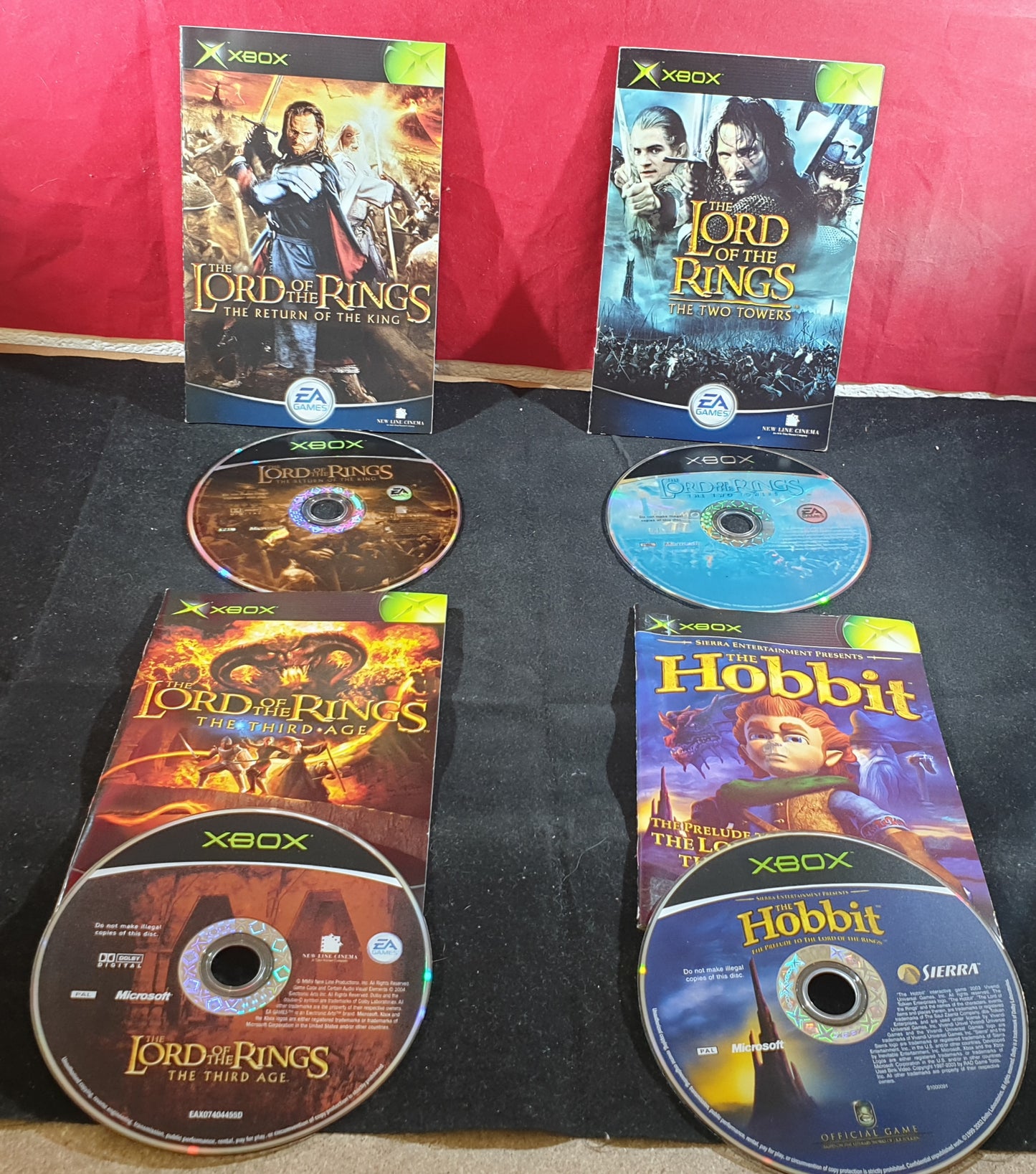 Lord of the Rings & Hobbit X 4 Microsoft Xbox Game Bundle