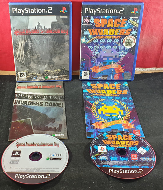 Space Invaders Anniversary & Invasion Sony Playstation 2 (PS2) Game Bundle