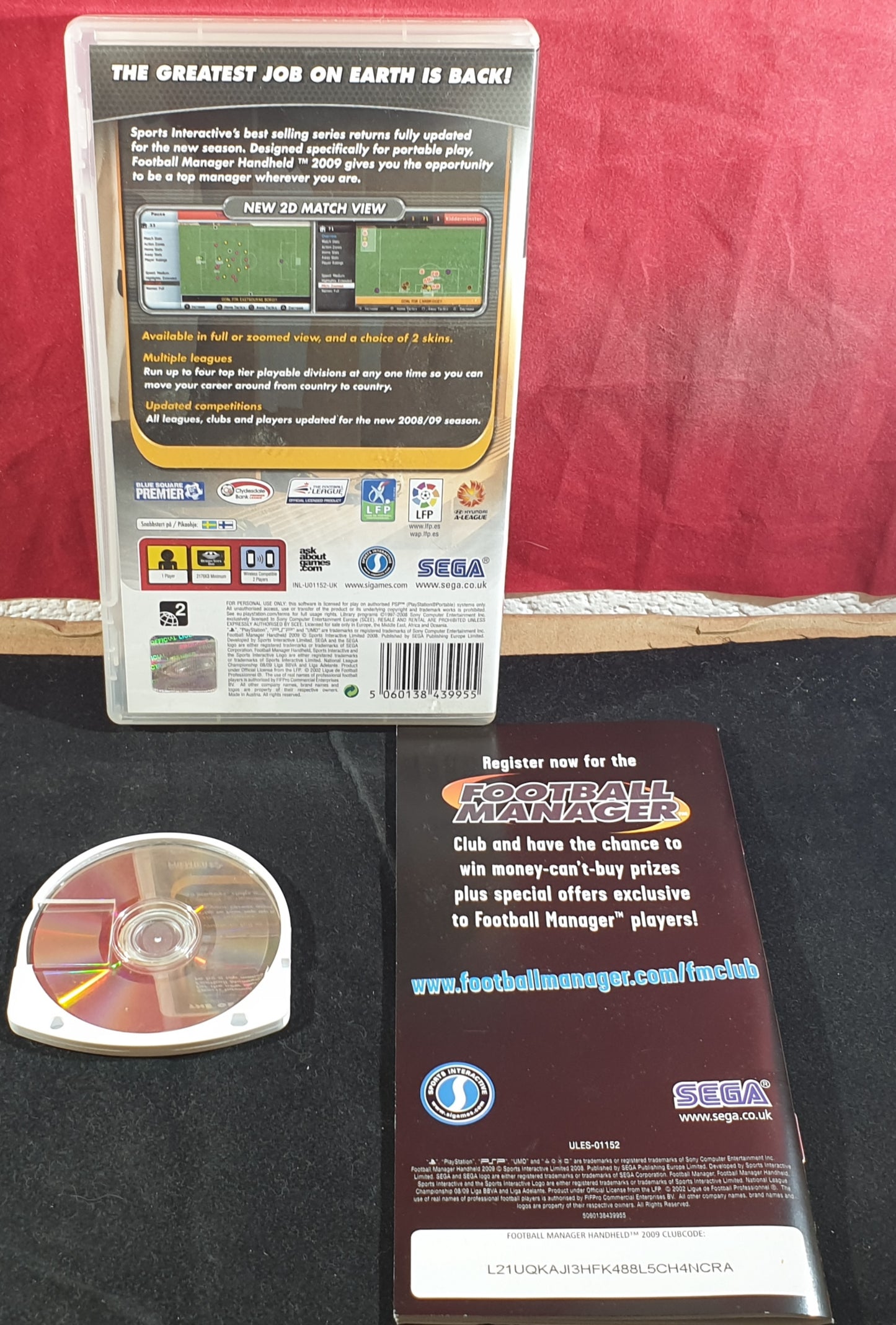 Football Manager Handheld 2009 Sony PSP Game