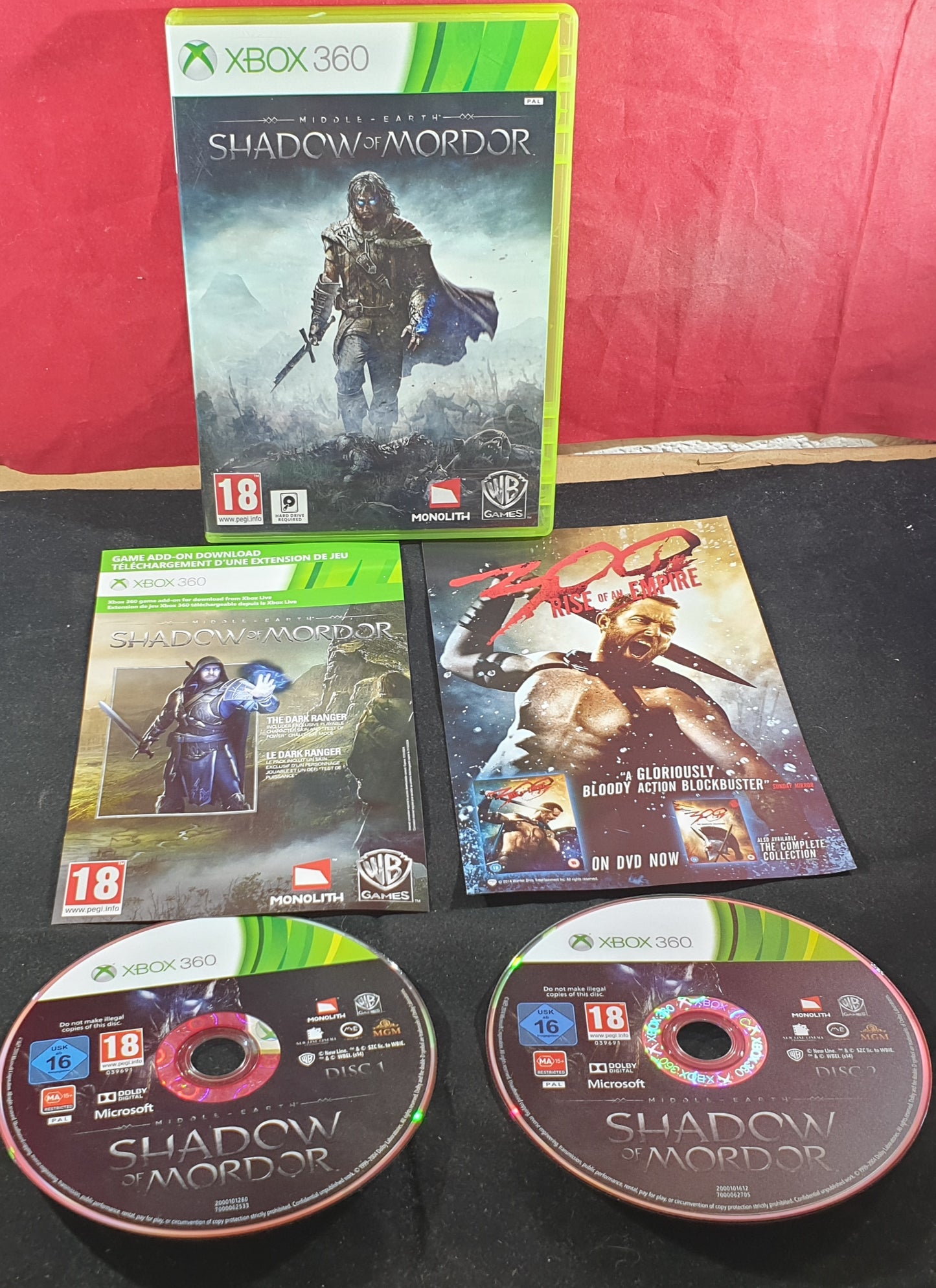 Middle Earth Shadow of Mordor Microsoft Xbox 360 Game
