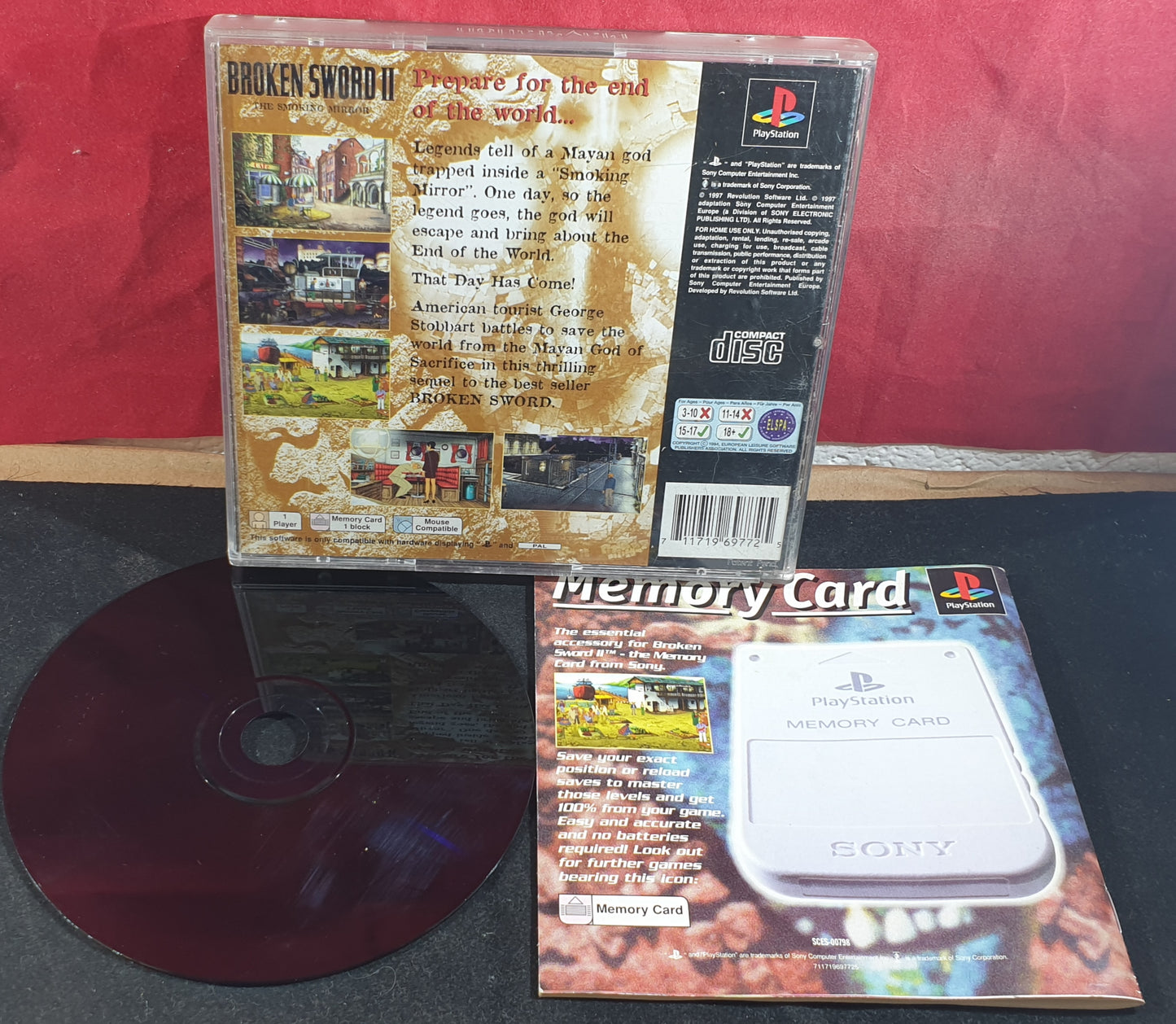 Broken Sword II the Smoking Mirror Sony Playstation 1 (PS1) Game