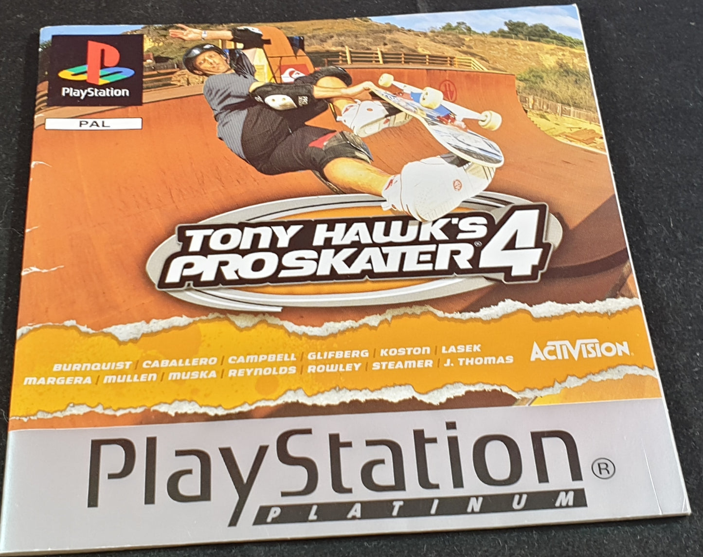 Tony Hawk's Pro Skater 4 Sony Playstation 1 Spare Platinum Manual Only