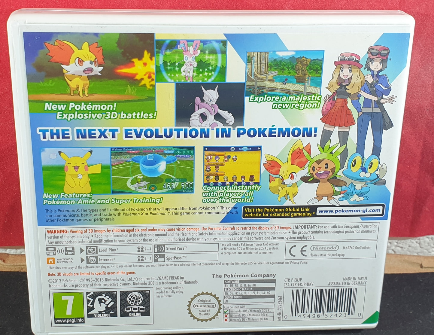 Pokemon X Nintendo 3DS Empty Case Only