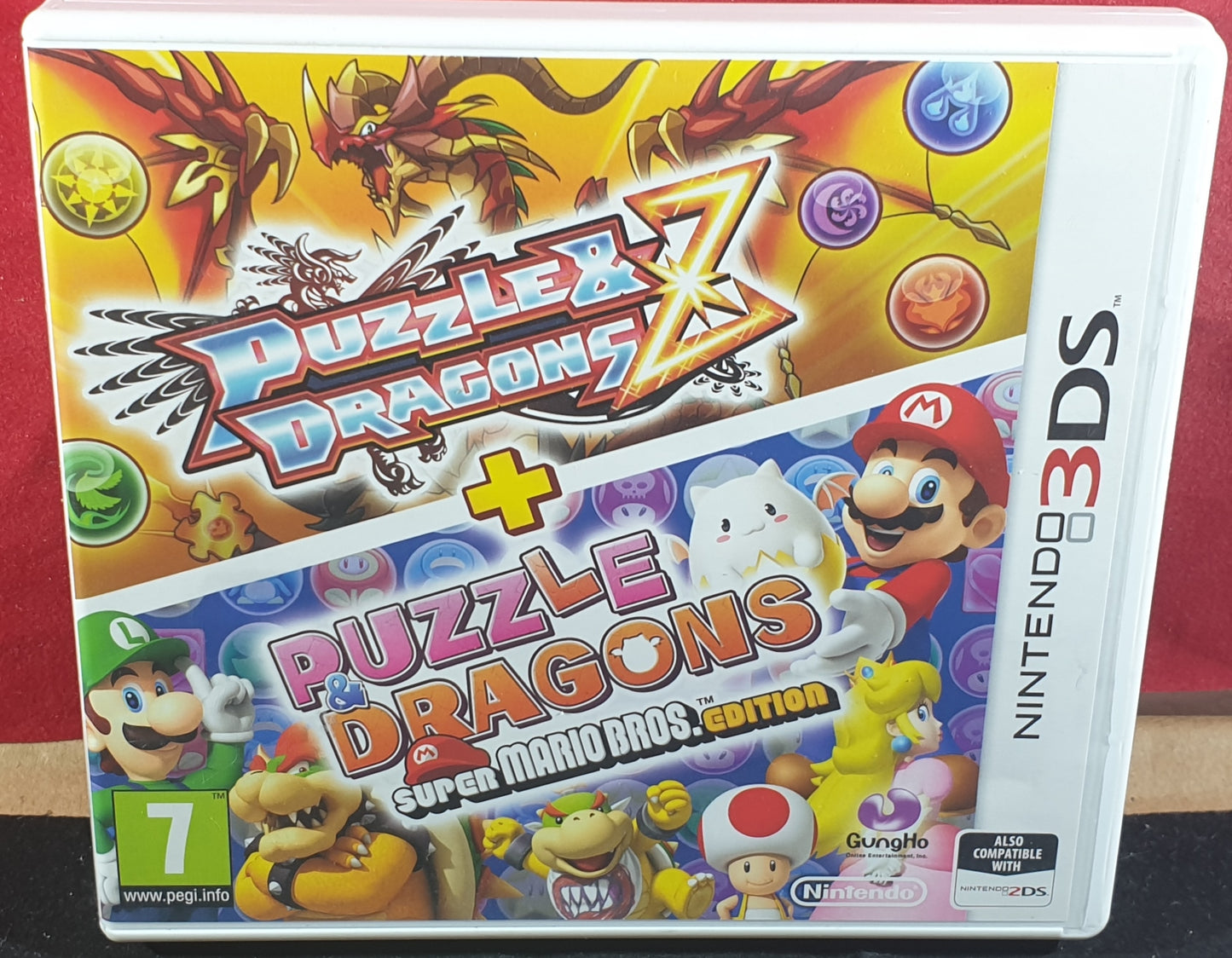 Puzzle & Dragons + Puzzle & Dragons Super Mario Bros Edition Nintendo 3DS Empty Case Only