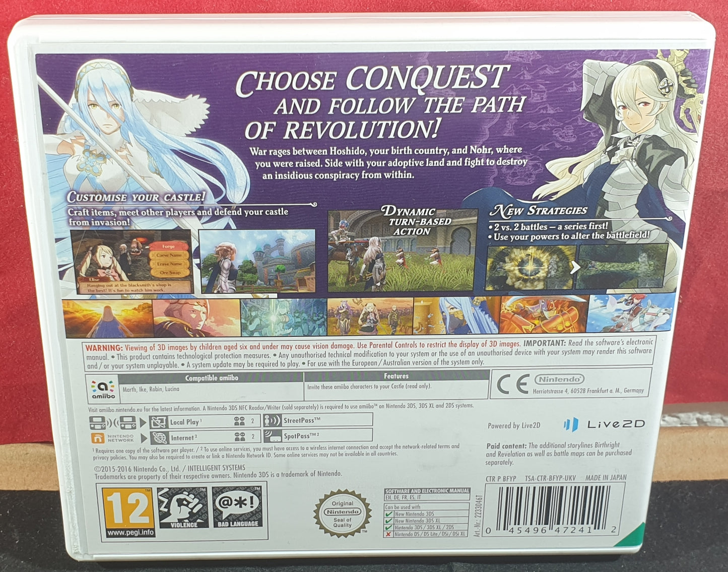 Fire Emblem Fates Conquest Nintendo 3DS Empty Case Only