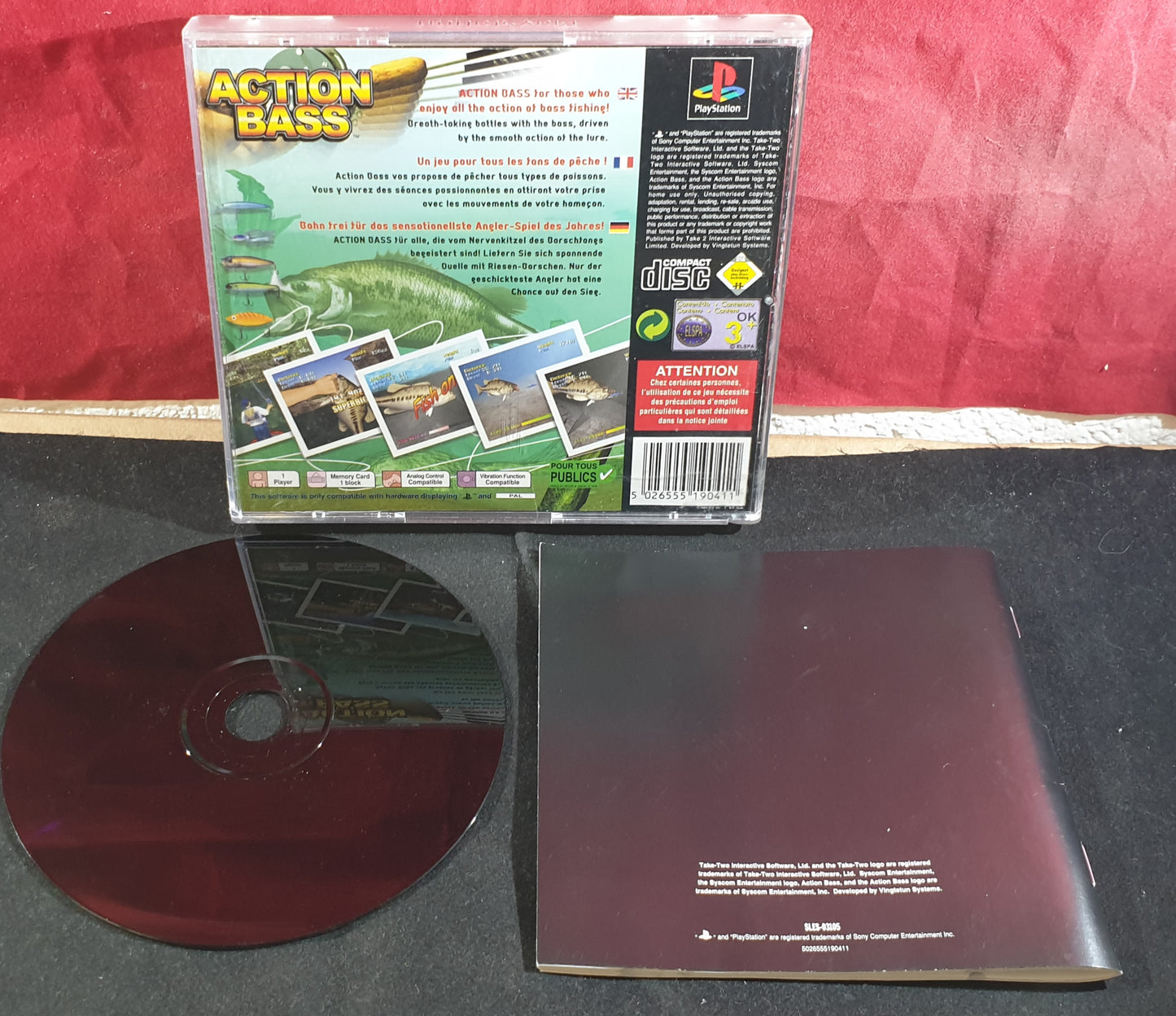 Action Bass Sony Playstation 1 (PS1) Game