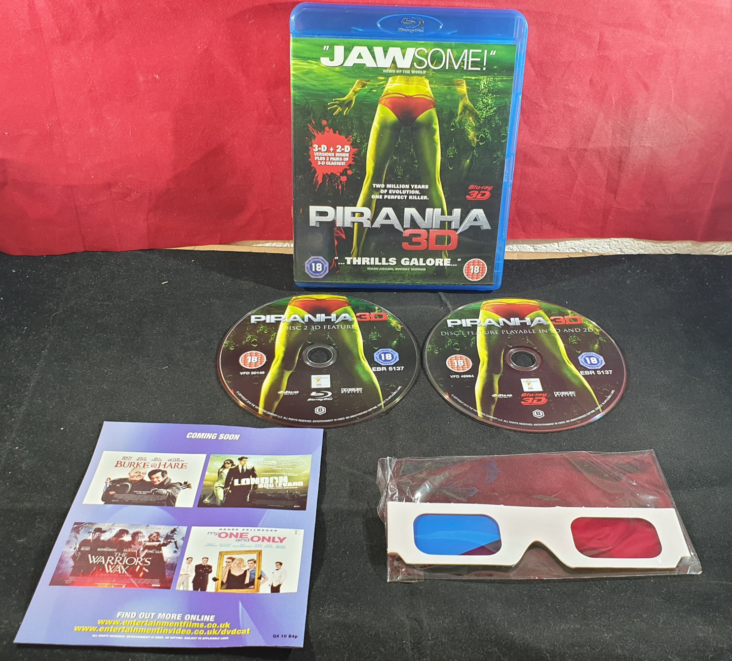 Piranha 3D with 3D Glasses Blu Ray DVD