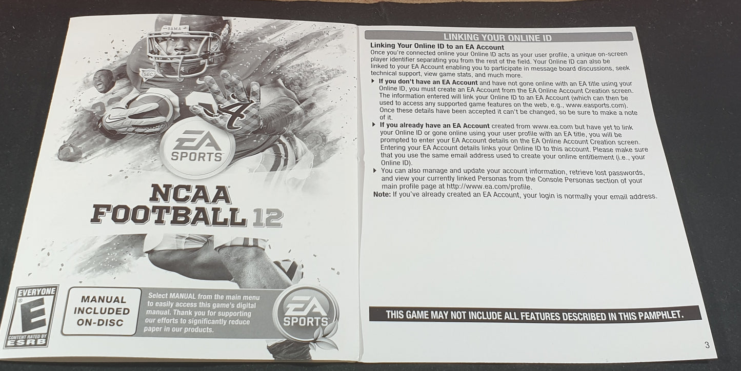 NCAA Football 12 Sony Playstation 3 (PS3) Game