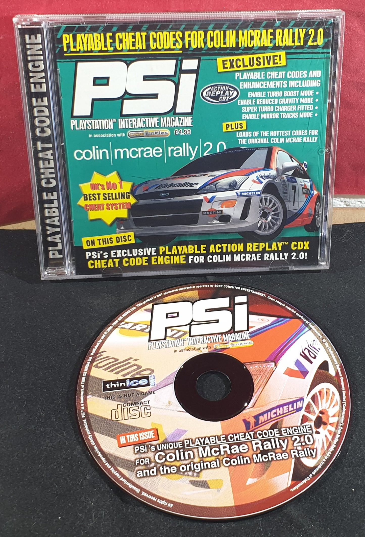 PSi Colin McRae Rally 2.0 Sony Playstation 1 (PS1) RARE Cheat Disc
