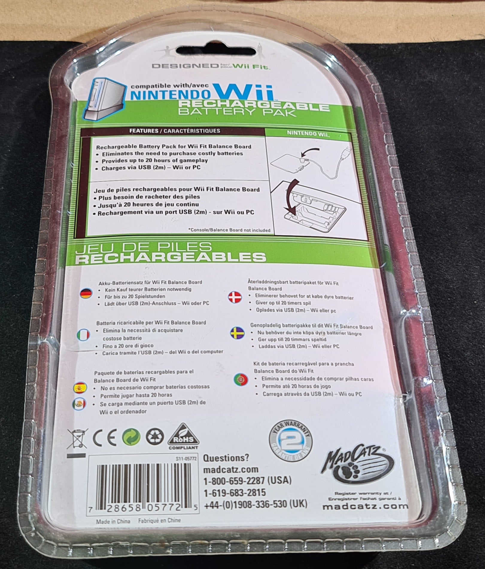 Mad catz wii rechargeable battery best sale pack