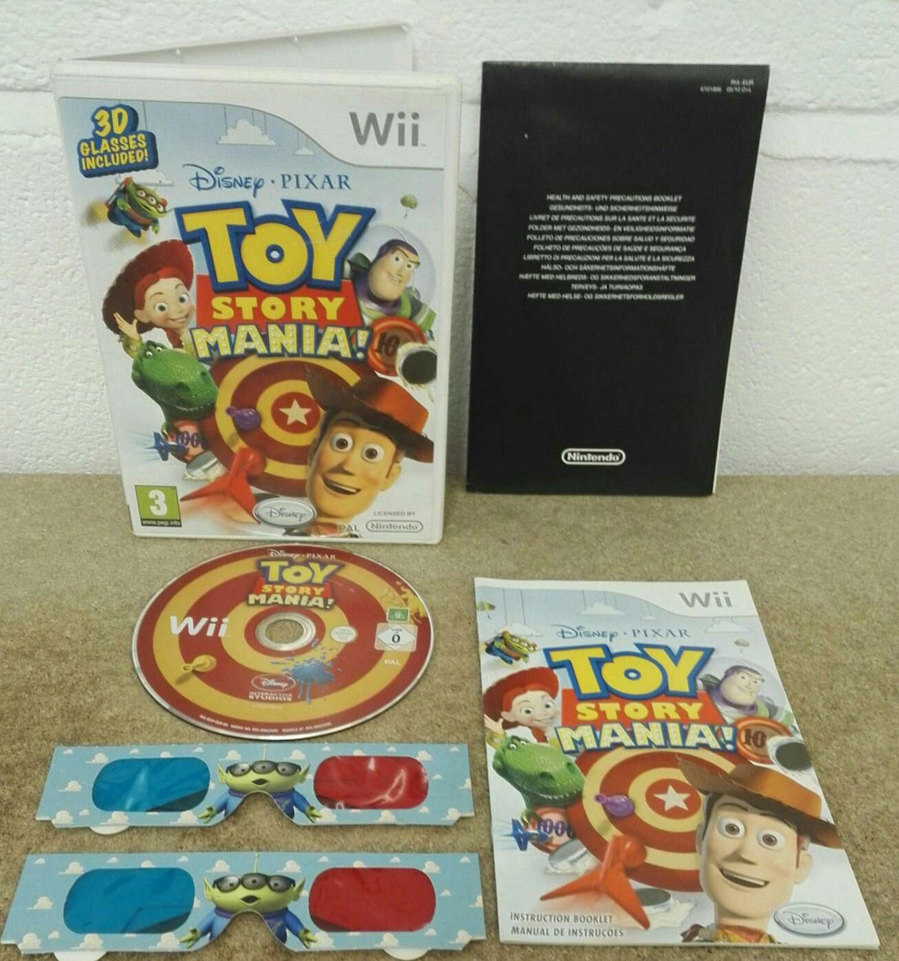 Disney Pixar Toy Story Mania with 3D Glasses Nintendo Wii Game