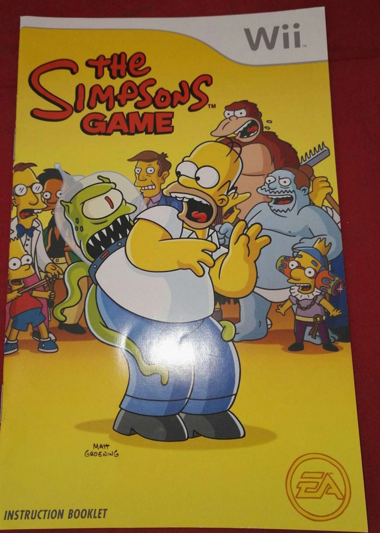 The Simpsons Nintendo Wii Spare Manual Only