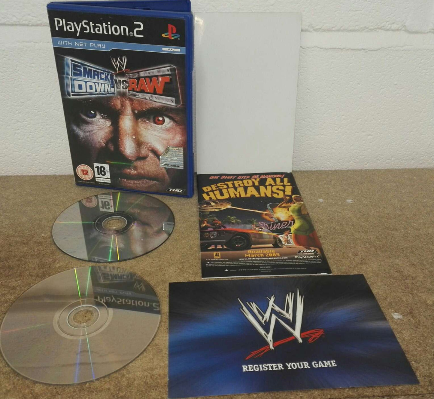 WWE Smackdown VS Raw with RARE Before they were Superstars 2 DVD Sony Playstation 2 (PS2) Game