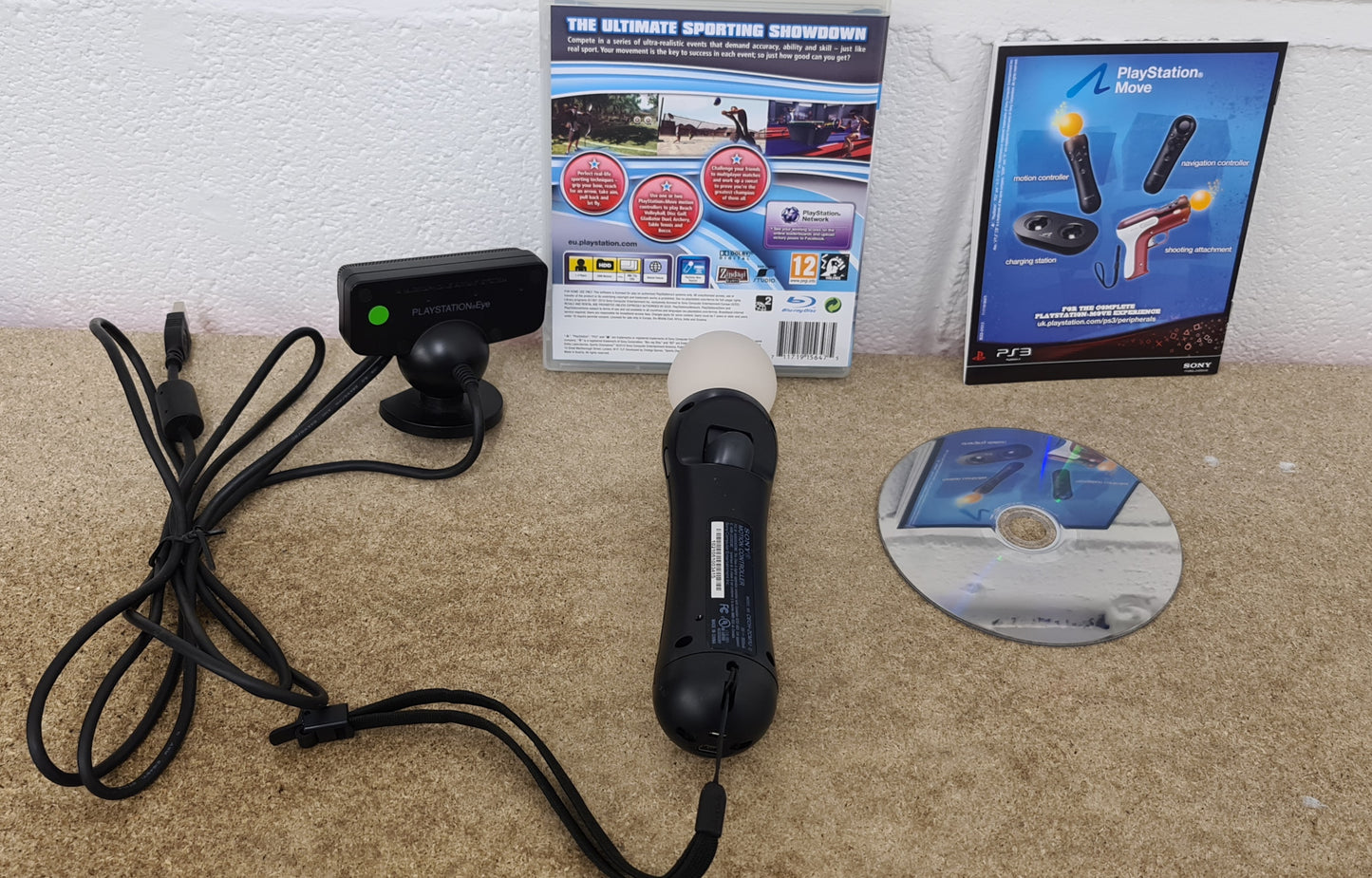 Playstation Move Motion Controller, Camera & Sports Champions Sony Playstation 3 (PS3) Accessory & Game