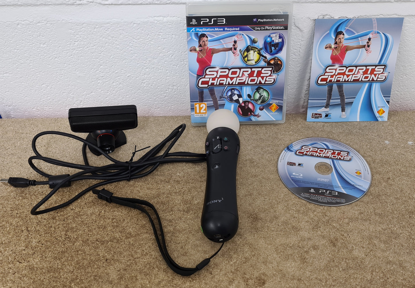 Playstation Move Motion Controller, Camera & Sports Champions Sony Playstation 3 (PS3) Accessory & Game